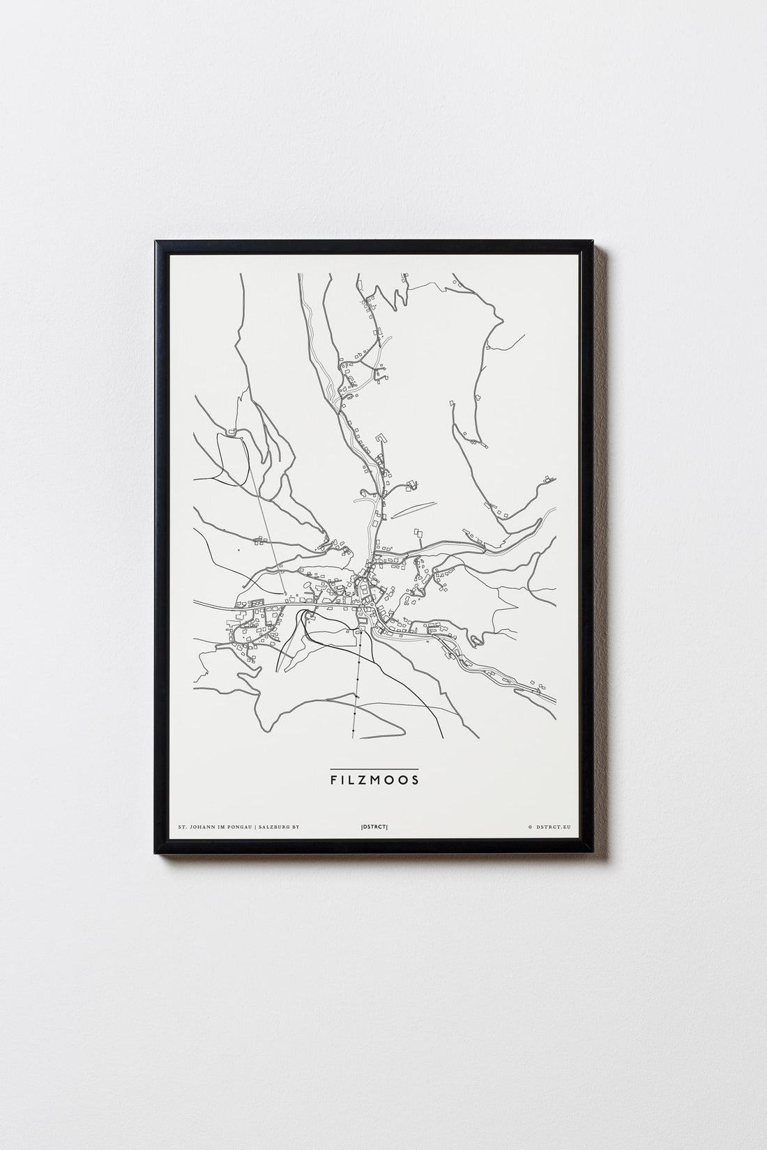 Filzmoos | Salzburg | Österreich | City Map Karte Plan Bild Print Poster Mit Rahmen Framed