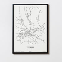 Filzmoos | Salzburg | Österreich | City Map Karte Plan Bild Print Poster Mit Rahmen Framed