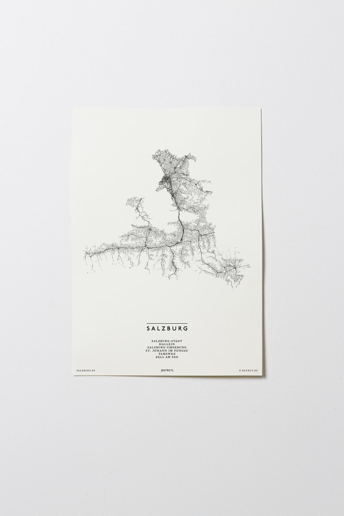 Salzburg | Österreich | City Map Karte Plan Bild Print Poster Illustration Unframed Ohne Rahmen