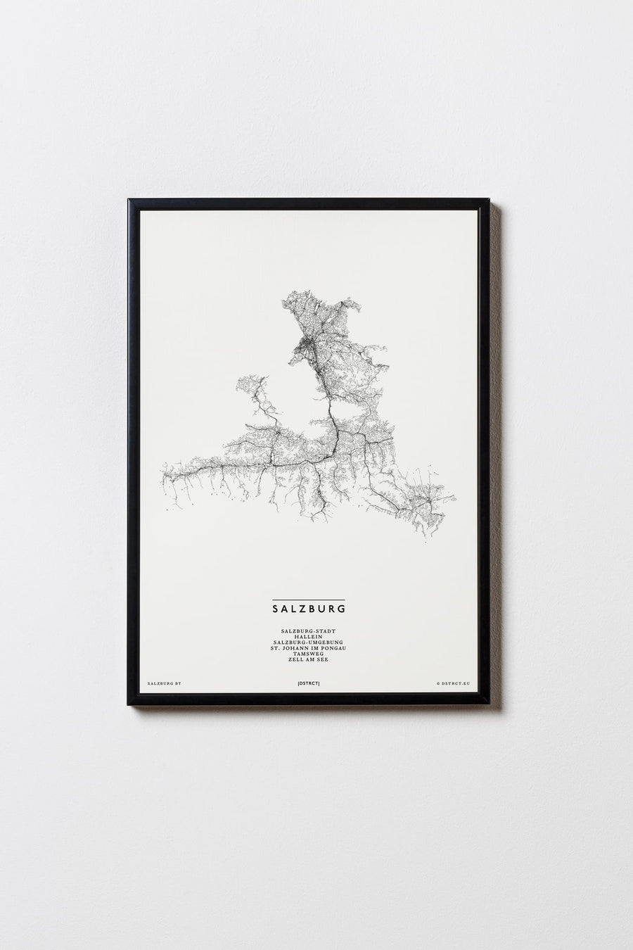 Salzburg | Österreich | City Map Karte Plan Bild Print Poster Illustration Framed mit Rahmen