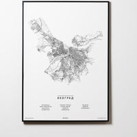 Belgrad | Beograd | Serbien | City Map Karte Plan Bild Print Poster Mit Rahmen Framed L & XL