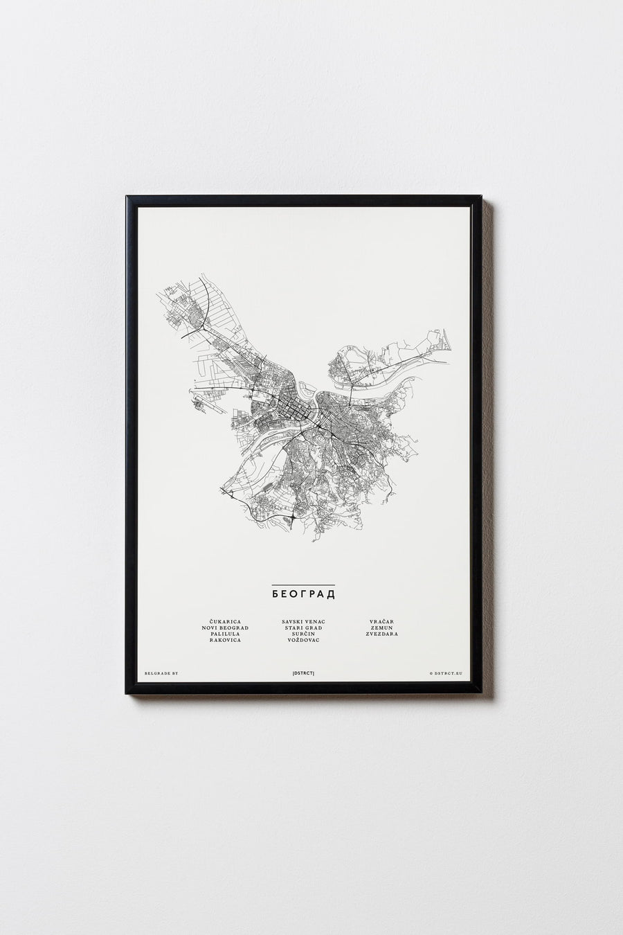 Belgrad | Beograd | Serbien | City Map Karte Plan Bild Print Poster Mit Rahmen Framed