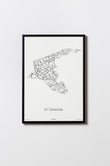 St. Leonhard | 8010 | Graz | City Map Karte Plan Bild Print Poster Mit Rahmen Framed