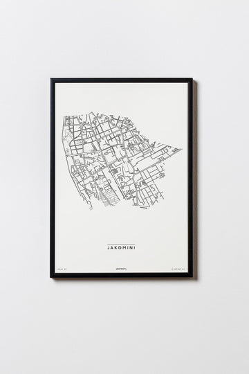 Jakomini | 8010 - 8042 | Graz | City Map Karte Plan Bild Print Poster Mit Rahmen Framed