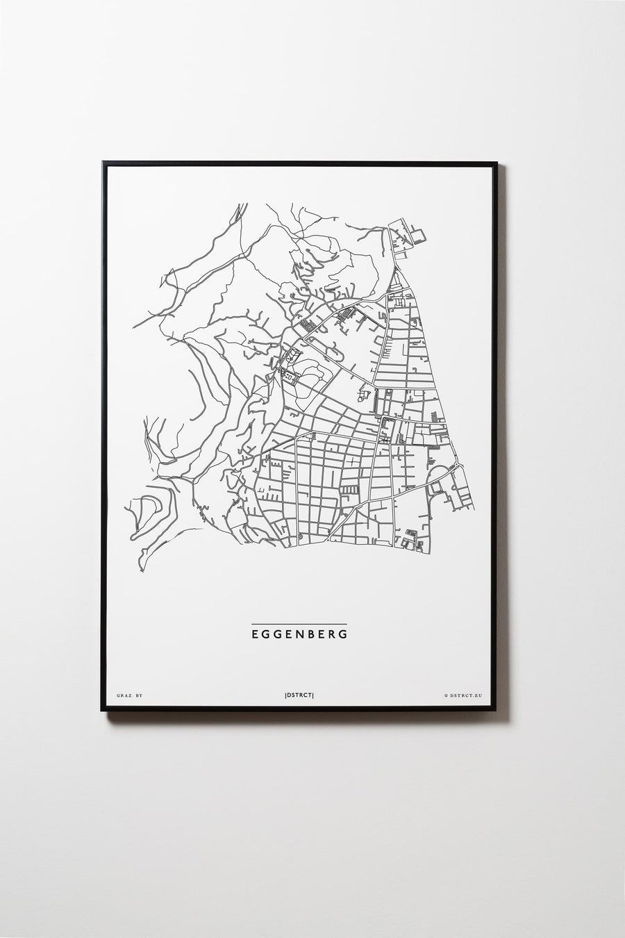 Eggenberg | 8020, 8051, 8052, 8053 | Graz | City Map Karte Plan Bild Print Poster Framed Mit Rahmen L & XL
