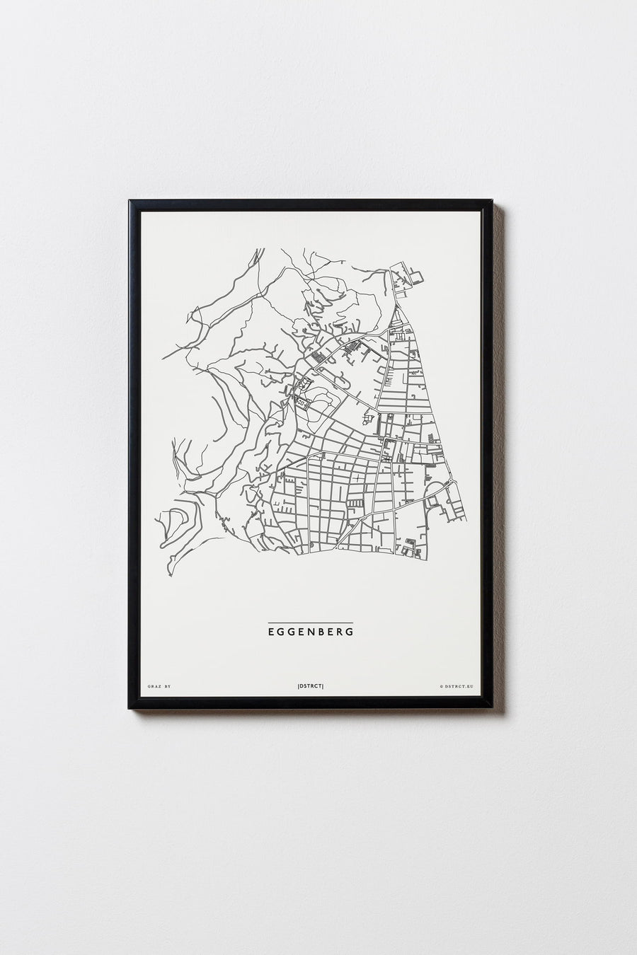 Eggenberg | 8020, 8051, 8052, 8053 | Graz | City Map Karte Plan Bild Print Poster Framed Mit Rahmen