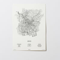 Graz | Steiermark | Österreich | City Map Karte Plan Bild Print Poster Ohne Rahmen Unframed