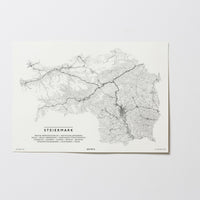 Steiermark | Österreich | City Map Karte Plan Bild Print Poster Illustration Unframed Ohne Rahmen