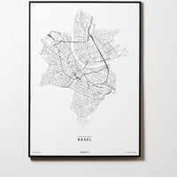 Basel | Schweiz | City Map | Karte | Plan | Print | Map | Rahmen | Framed L & XL