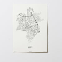 Basel | Schweiz | City Map | Karte | Plan | Print | Map | Ohne Rahmen | Unframed
