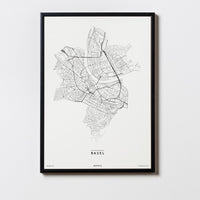 Basel | Schweiz | City Map | Karte | Plan | Print | Map | Rahmen | Framed