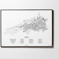 Bern | Schweiz | City Map | Karte | Plan | Print | Map | Rahmen | Framed L & XL
