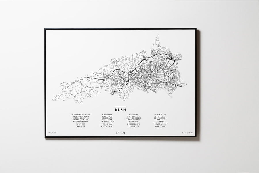 Bern | Schweiz | City Map | Karte | Plan | Print | Map | Rahmen | Framed L & XL