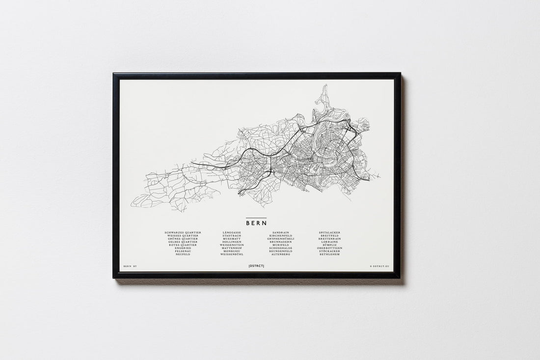 Bern | Schweiz | City Map | Karte | Plan | Print | Map | Rahmen | Framed
