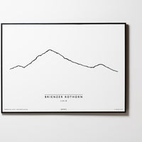 Brienzer Rothorn | Schweiz | Illustration | Zeichnung Bild Print Poster Mit Rahmen Framed L & XL