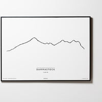 Dammastock | Schweiz | Illustration | Zeichnung Bild Print Poster Mit Rahmen Framed L & XL