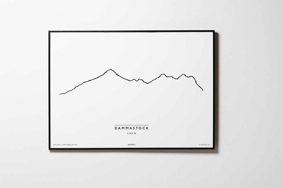 Dammastock | Schweiz | Illustration | Zeichnung Bild Print Poster Mit Rahmen Framed L & XL