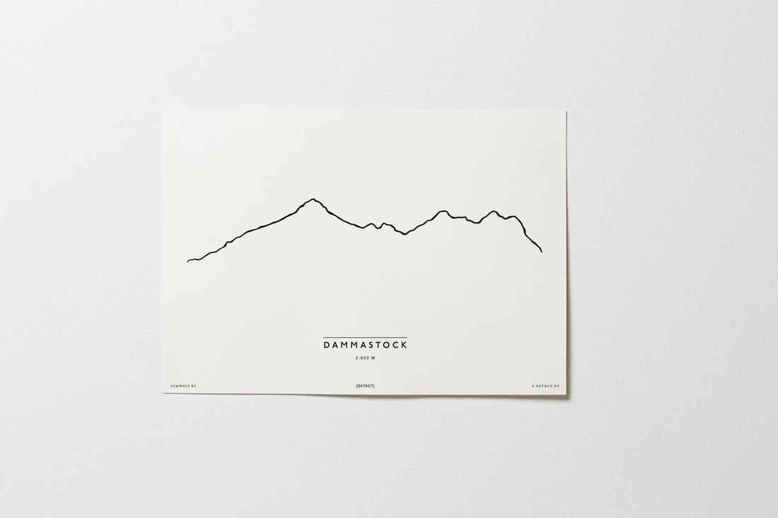 Dammastock | Schweiz | Illustration | Zeichnung Bild Print Poster Ohne Rahmen Unframed