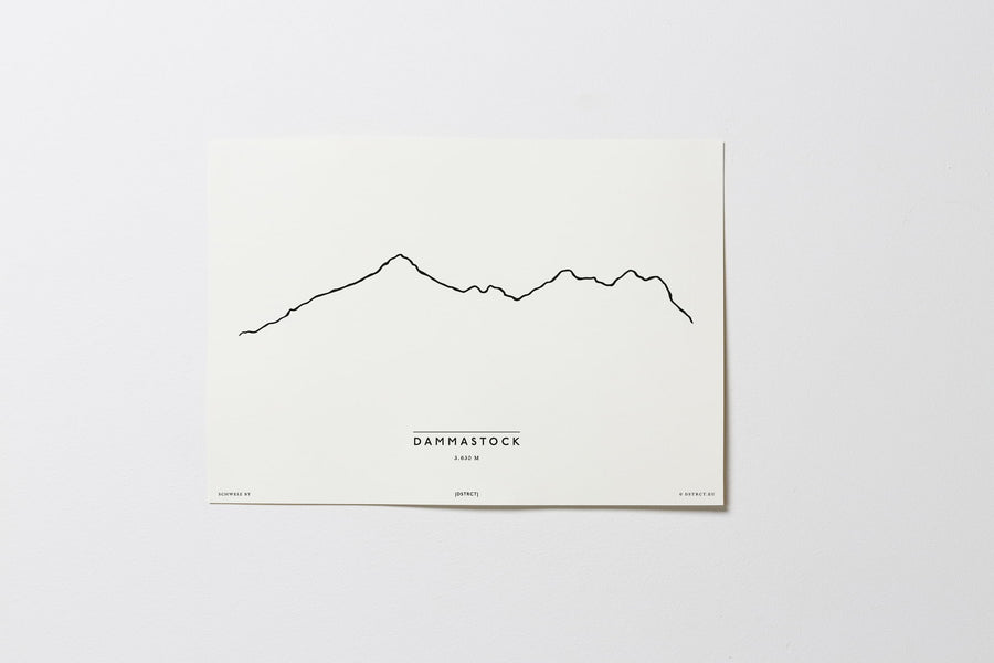 Dammastock | Schweiz | Illustration | Zeichnung Bild Print Poster Ohne Rahmen Unframed
