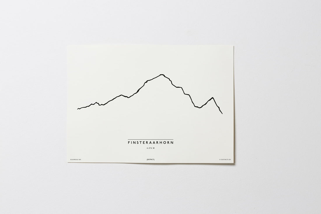 Finsteraarhorn | Schweiz | Illustration | Zeichnung Bild Print Poster Ohne Rahmen Unframed