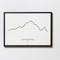 Finsteraarhorn | Schweiz | Illustration | Zeichnung Bild Print Poster Mit Rahmen Framed