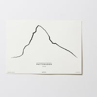 Matterhorn | Schweiz | Italien | Illustration | Zeichnung Bild Print Poster Ohne Rahmen Unframed