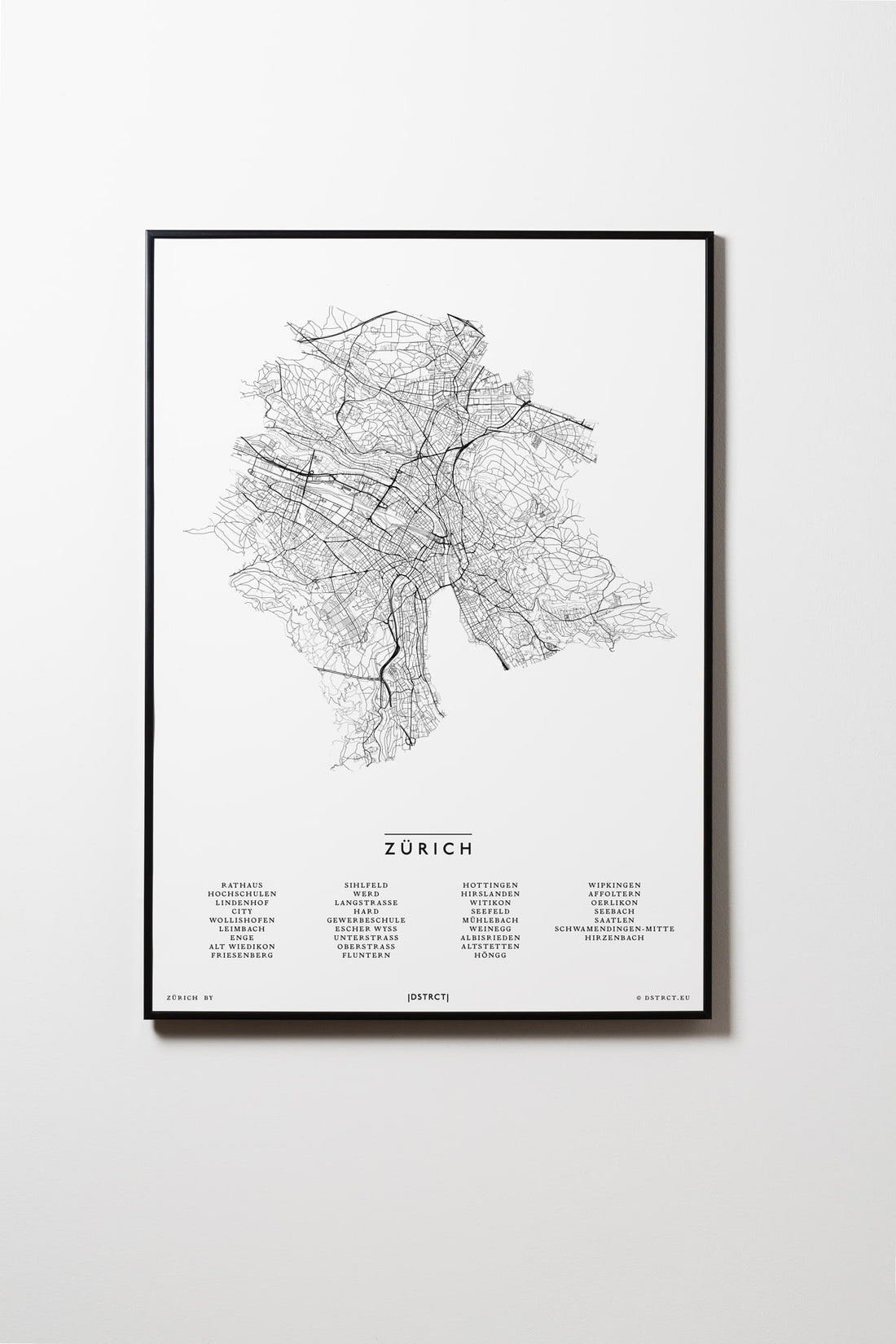 Zürich | Schweiz | City Map | Karte | Plan | Print | Map | Rahmen | Framed L & XL
