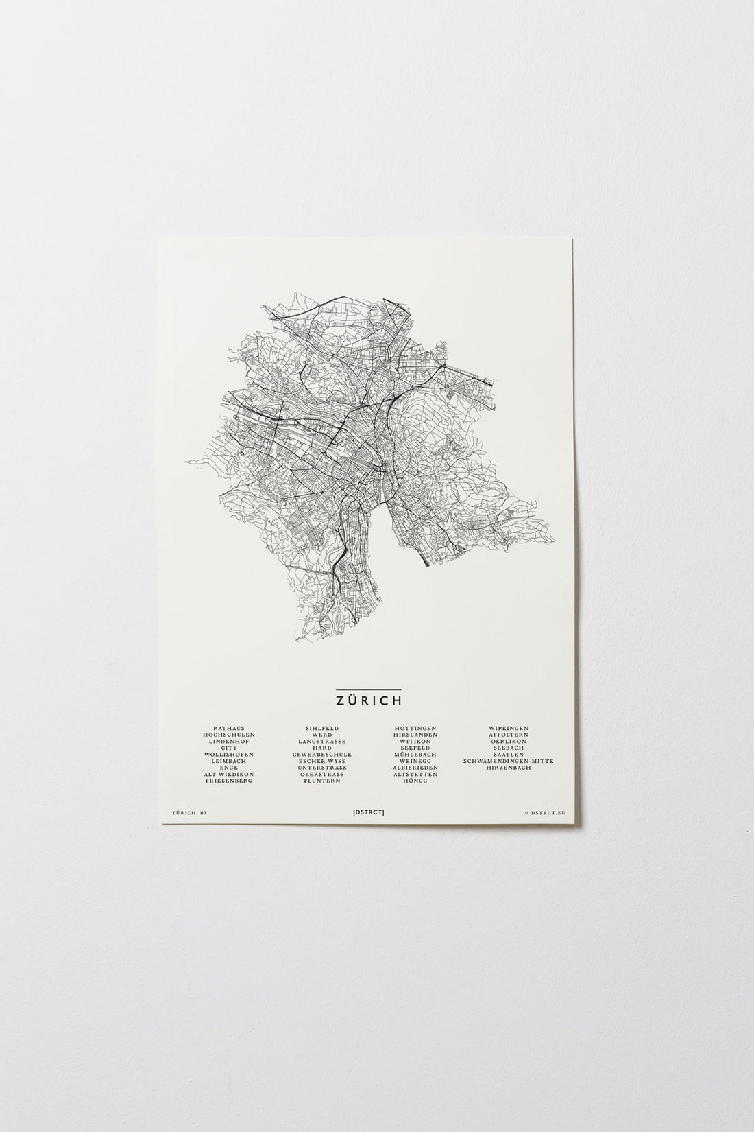 Zürich | Schweiz | City Map | Karte | Plan | Print | Map | Ohne Rahmen | Unframed