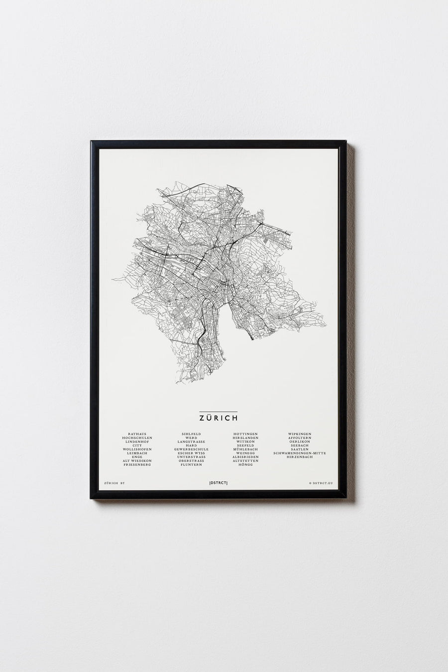Zürich | Schweiz | City Map | Karte | Plan | Print | Map | Rahmen | Framed