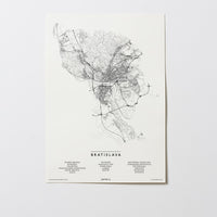 Bratislava | Slowakei | City Map Karte Plan Bild Print Poster Ohne Rahmen Unframed