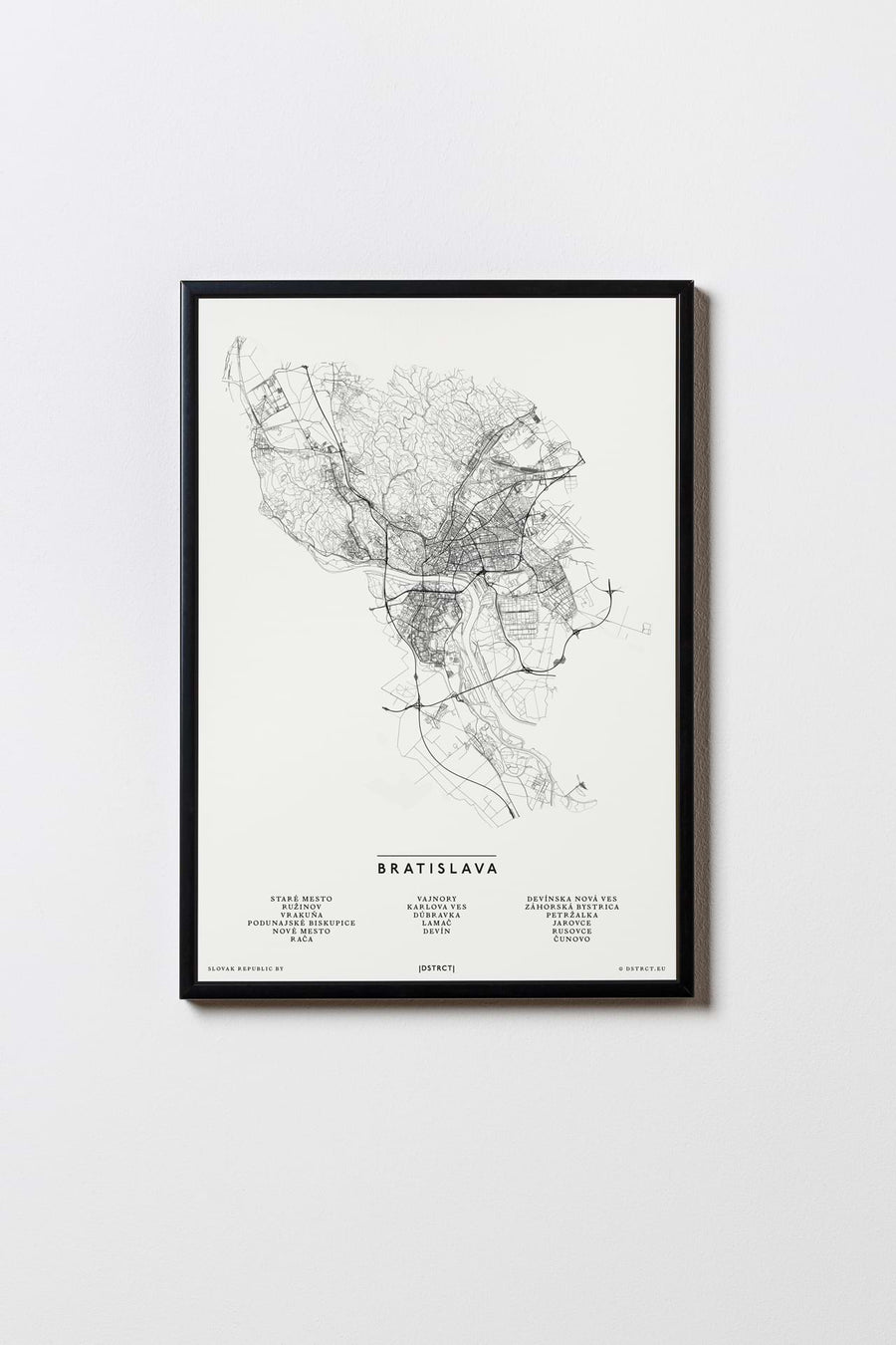Bratislava | Slowakei | City Map Karte Plan Bild Print Poster Mit Rahmen Framed