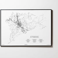 Kitzbühel | Tirol | Österreich | City Map Karte Plan Bild Print Poster Mit Rahmen Framed L & XL