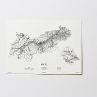 Tirol | Österreich | City Map Karte Plan Bild Print Poster Illustration Unframed Ohne Rahmen