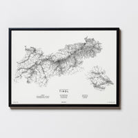 Tirol | Österreich | City Map Karte Plan Bild Print Poster Illustration Framed mit Rahmen