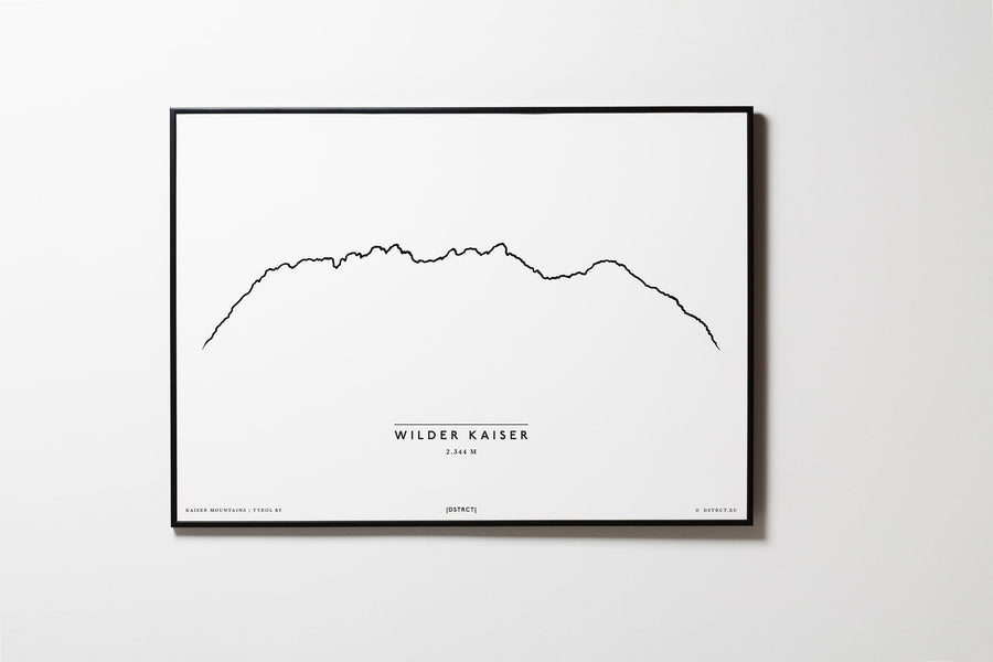 Wilder Kaiser | Kaisergebirge | Tirol | Illustration | Zeichnung Bild Print Poster Mit Rahmen Framed L & XL