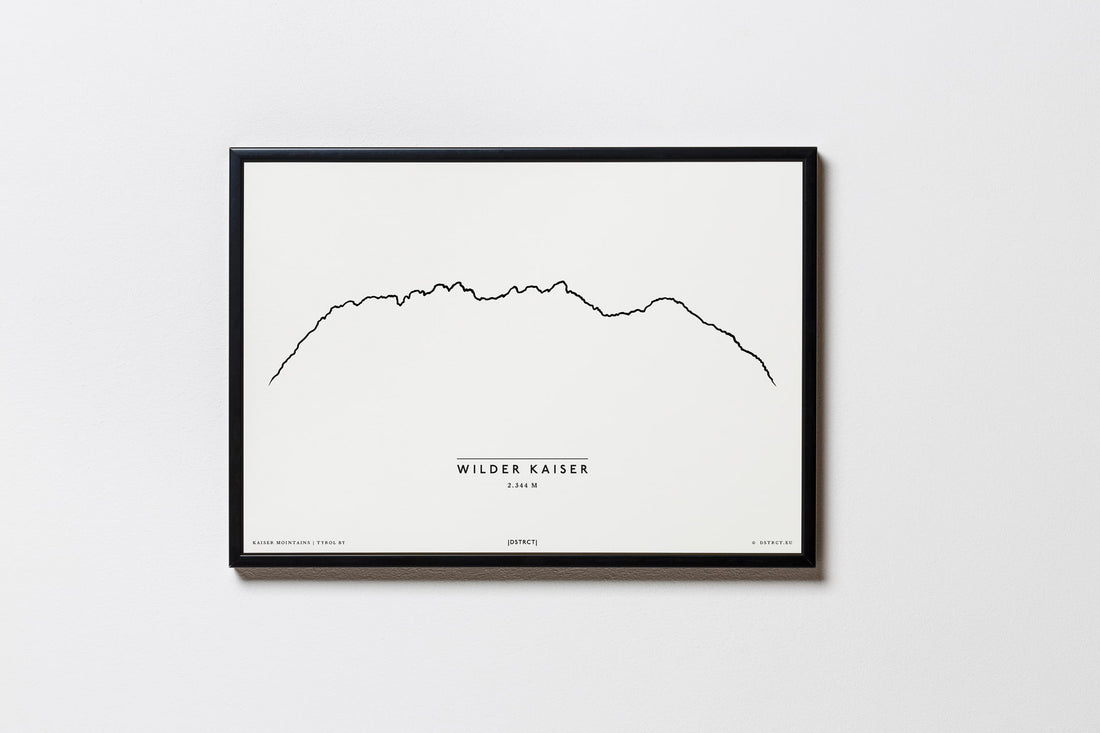 Wilder Kaiser | Kaisergebirge | Tirol | Illustration | Zeichnung Bild Print Poster Mit Rahmen Framed