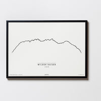 Wilder Kaiser | Kaisergebirge | Tirol | Illustration | Zeichnung Bild Print Poster Mit Rahmen Framed