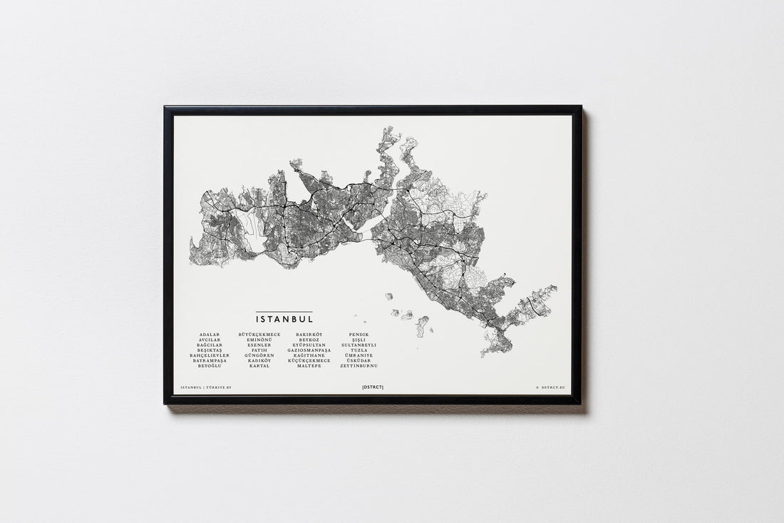Istanbul | Türkei | City Map Karte Plan Bild Print Poster Mit Rahmen Framed