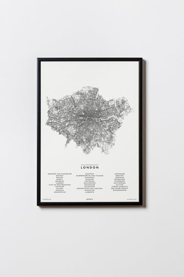 London | England | UK | City Map Karte Plan Bild Print Poster Mit Rahmen Framed