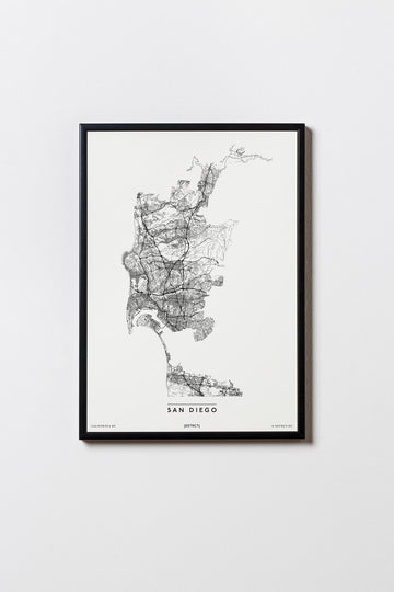San Diego | California | USA | City Map Karte Plan Bild Print Poster Mit Rahmen Framed