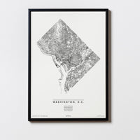 Washington, D.C. | District of Columbia | USA | City Map Karte Plan Bild Print Poster Mit Rahmen Framed
