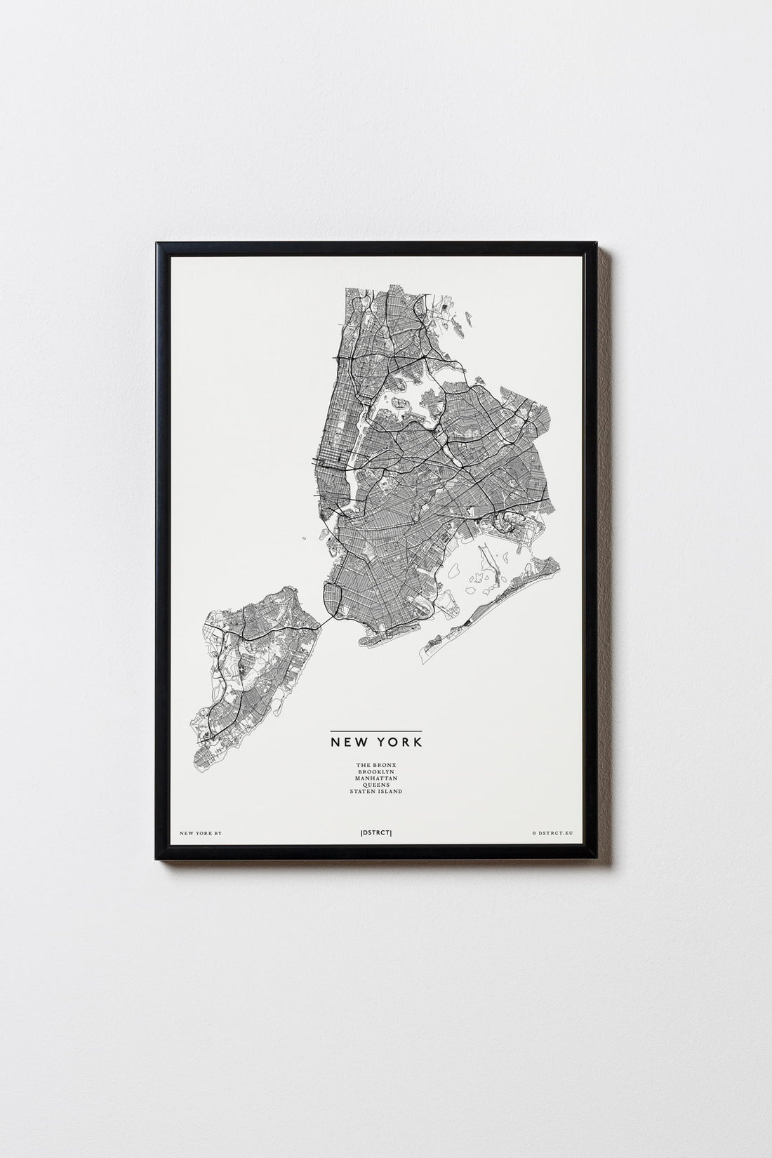 New York City | New York | USA | City Map Karte Plan Bild Print Poster Mit Rahmen Framed