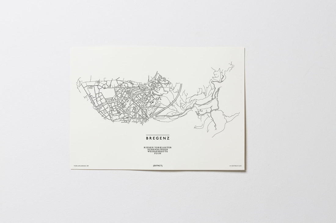 Bregenz | 6900 | Vorarlberg | City Map Karte Plan Bild Print Poster Ohne Rahmen Unframed