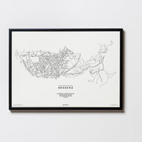 Bregenz | 6900 | Vorarlberg | City Map Karte Plan Bild Print Poster Mit Rahmen Framed