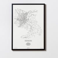Dornbirn | 6850 | Vorarlberg | City Map Karte Plan Bild Print Poster Mit Rahmen Framed