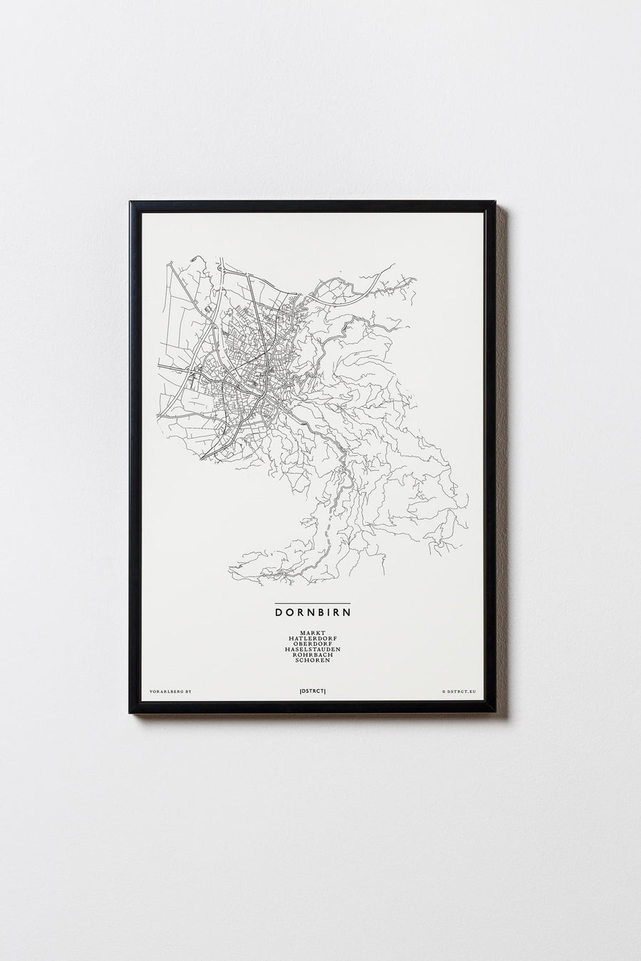 Dornbirn | 6850 | Vorarlberg | City Map Karte Plan Bild Print Poster Mit Rahmen Framed