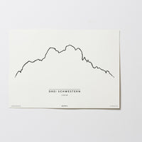 Drei Schwestern | Vorarlberg | Illustration | Zeichnung Bild Print Poster Ohne Rahmen Unframed