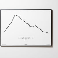 Dreiländerspitze | Vorarlberg | Illustration | Zeichnung Bild Print Poster Mit Rahmen Framed L & XL