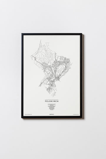 Feldkirch | 6800 | Vorarlberg | City Map Karte Plan Bild Print Poster Mit Rahmen Framed