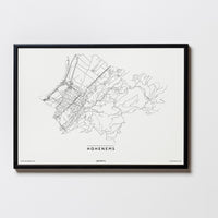 Hohenems | 6845 | Vorarlberg | City Map Karte Plan Bild Print Poster Mit Rahmen Framed